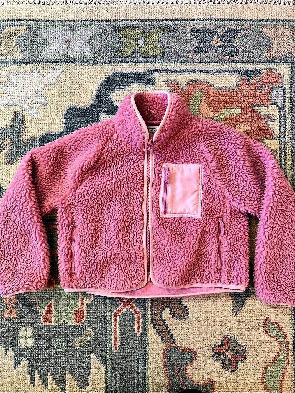 Crewcuts Girls' sherpa zip-up jacket Pink Girls Small